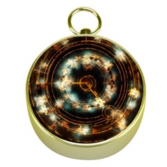 Science Fiction Energy Background Gold Compasses by Simbadda