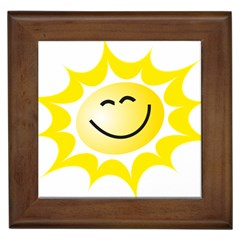 The Sun A Smile The Rays Yellow Framed Tiles by Simbadda