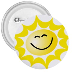 The Sun A Smile The Rays Yellow 3  Buttons by Simbadda