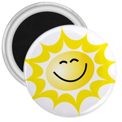 The Sun A Smile The Rays Yellow 3  Magnets by Simbadda