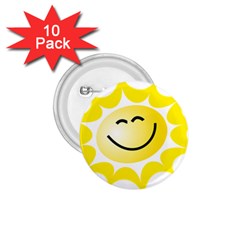 The Sun A Smile The Rays Yellow 1 75  Buttons (10 Pack) by Simbadda