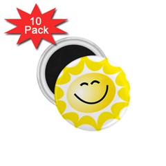 The Sun A Smile The Rays Yellow 1 75  Magnets (10 Pack)  by Simbadda