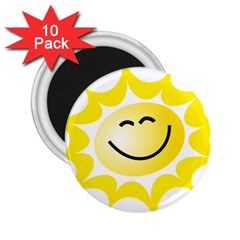 The Sun A Smile The Rays Yellow 2 25  Magnets (10 Pack)  by Simbadda