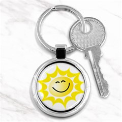 The Sun A Smile The Rays Yellow Key Chains (round)  by Simbadda