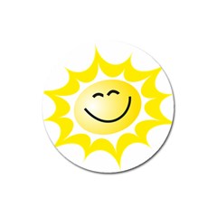 The Sun A Smile The Rays Yellow Magnet 3  (round) by Simbadda