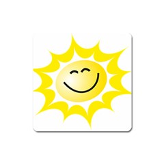 The Sun A Smile The Rays Yellow Square Magnet by Simbadda