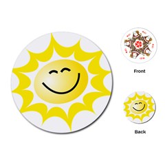 The Sun A Smile The Rays Yellow Playing Cards (round)  by Simbadda