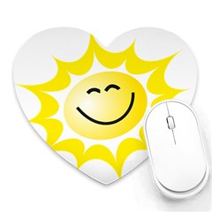 The Sun A Smile The Rays Yellow Heart Mousepads by Simbadda