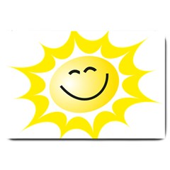 The Sun A Smile The Rays Yellow Large Doormat  by Simbadda