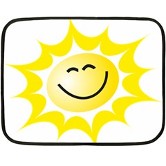 The Sun A Smile The Rays Yellow Fleece Blanket (mini) by Simbadda