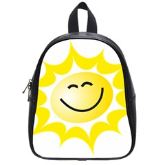 The Sun A Smile The Rays Yellow School Bags (small)  by Simbadda