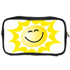 The Sun A Smile The Rays Yellow Toiletries Bags by Simbadda