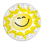 The Sun A Smile The Rays Yellow Ornament (Round Filigree) Front