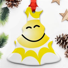 The Sun A Smile The Rays Yellow Christmas Tree Ornament (two Sides) by Simbadda