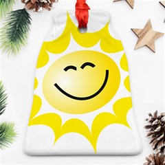 The Sun A Smile The Rays Yellow Bell Ornament (two Sides) by Simbadda