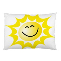 The Sun A Smile The Rays Yellow Pillow Case (two Sides) by Simbadda