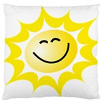 The Sun A Smile The Rays Yellow Large Cushion Case (One Side) Front