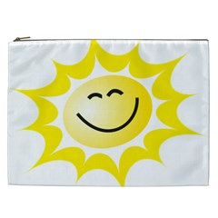 The Sun A Smile The Rays Yellow Cosmetic Bag (xxl)  by Simbadda