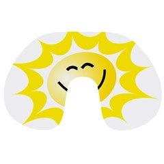 The Sun A Smile The Rays Yellow Travel Neck Pillows by Simbadda