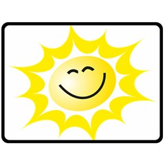 The Sun A Smile The Rays Yellow Double Sided Fleece Blanket (large) 