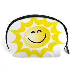 The Sun A Smile The Rays Yellow Accessory Pouches (large)  by Simbadda