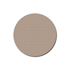 Pattern Ornament Brown Background Rubber Round Coaster (4 Pack)  by Simbadda