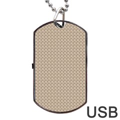 Pattern Ornament Brown Background Dog Tag Usb Flash (one Side) by Simbadda