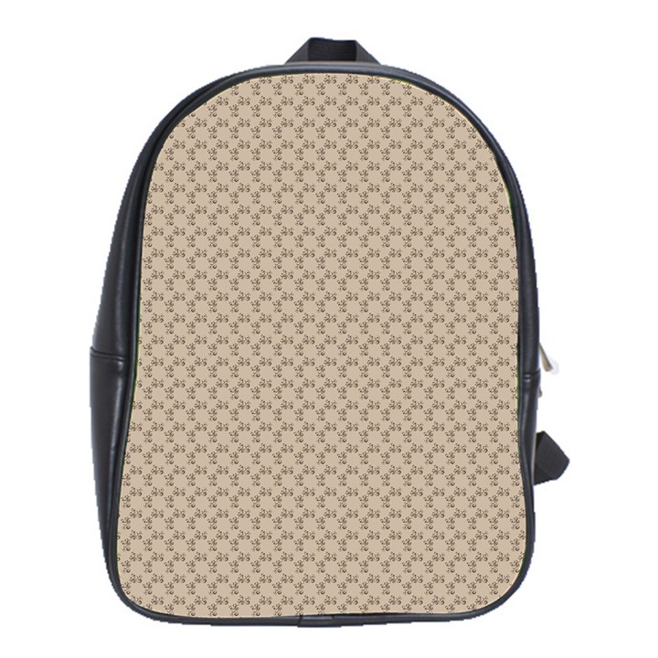 Pattern Ornament Brown Background School Bags (XL) 