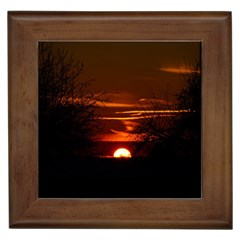 Sunset Sun Fireball Setting Sun Framed Tiles by Simbadda