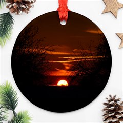 Sunset Sun Fireball Setting Sun Ornament (round) by Simbadda