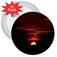 Sunset Sun Fireball Setting Sun 3  Buttons (10 Pack)  by Simbadda