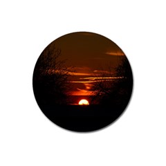 Sunset Sun Fireball Setting Sun Magnet 3  (round) by Simbadda