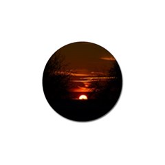 Sunset Sun Fireball Setting Sun Golf Ball Marker by Simbadda