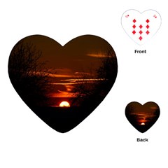 Sunset Sun Fireball Setting Sun Playing Cards (heart) 