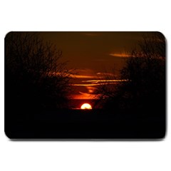 Sunset Sun Fireball Setting Sun Large Doormat  by Simbadda