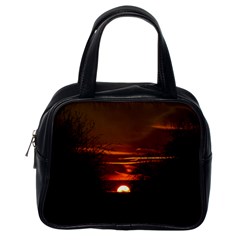 Sunset Sun Fireball Setting Sun Classic Handbags (one Side) by Simbadda