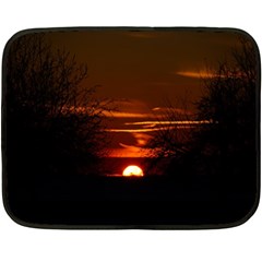 Sunset Sun Fireball Setting Sun Fleece Blanket (mini) by Simbadda