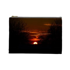 Sunset Sun Fireball Setting Sun Cosmetic Bag (large)  by Simbadda