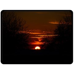 Sunset Sun Fireball Setting Sun Fleece Blanket (large)  by Simbadda