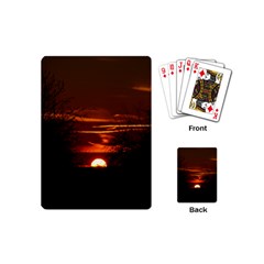 Sunset Sun Fireball Setting Sun Playing Cards (mini)  by Simbadda