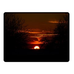 Sunset Sun Fireball Setting Sun Double Sided Fleece Blanket (small)  by Simbadda