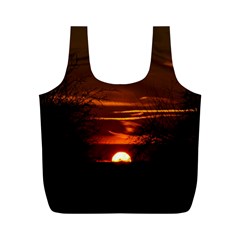 Sunset Sun Fireball Setting Sun Full Print Recycle Bags (m)  by Simbadda