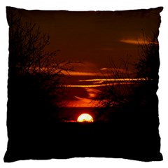 Sunset Sun Fireball Setting Sun Standard Flano Cushion Case (one Side) by Simbadda