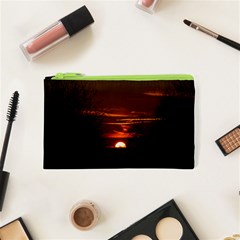 Sunset Sun Fireball Setting Sun Cosmetic Bag (xs) by Simbadda