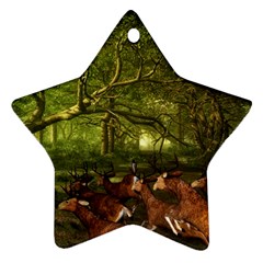 Red Deer Deer Roe Deer Antler Ornament (star) by Simbadda