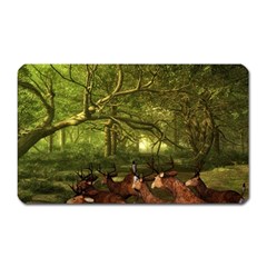 Red Deer Deer Roe Deer Antler Magnet (rectangular) by Simbadda