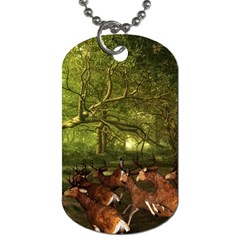 Red Deer Deer Roe Deer Antler Dog Tag (one Side) by Simbadda