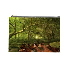 Red Deer Deer Roe Deer Antler Cosmetic Bag (large)  by Simbadda