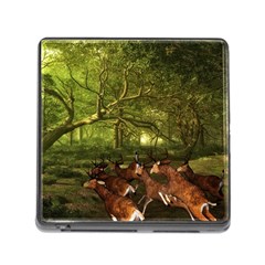 Red Deer Deer Roe Deer Antler Memory Card Reader (square) by Simbadda