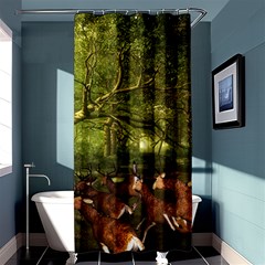 Red Deer Deer Roe Deer Antler Shower Curtain 36  X 72  (stall)  by Simbadda